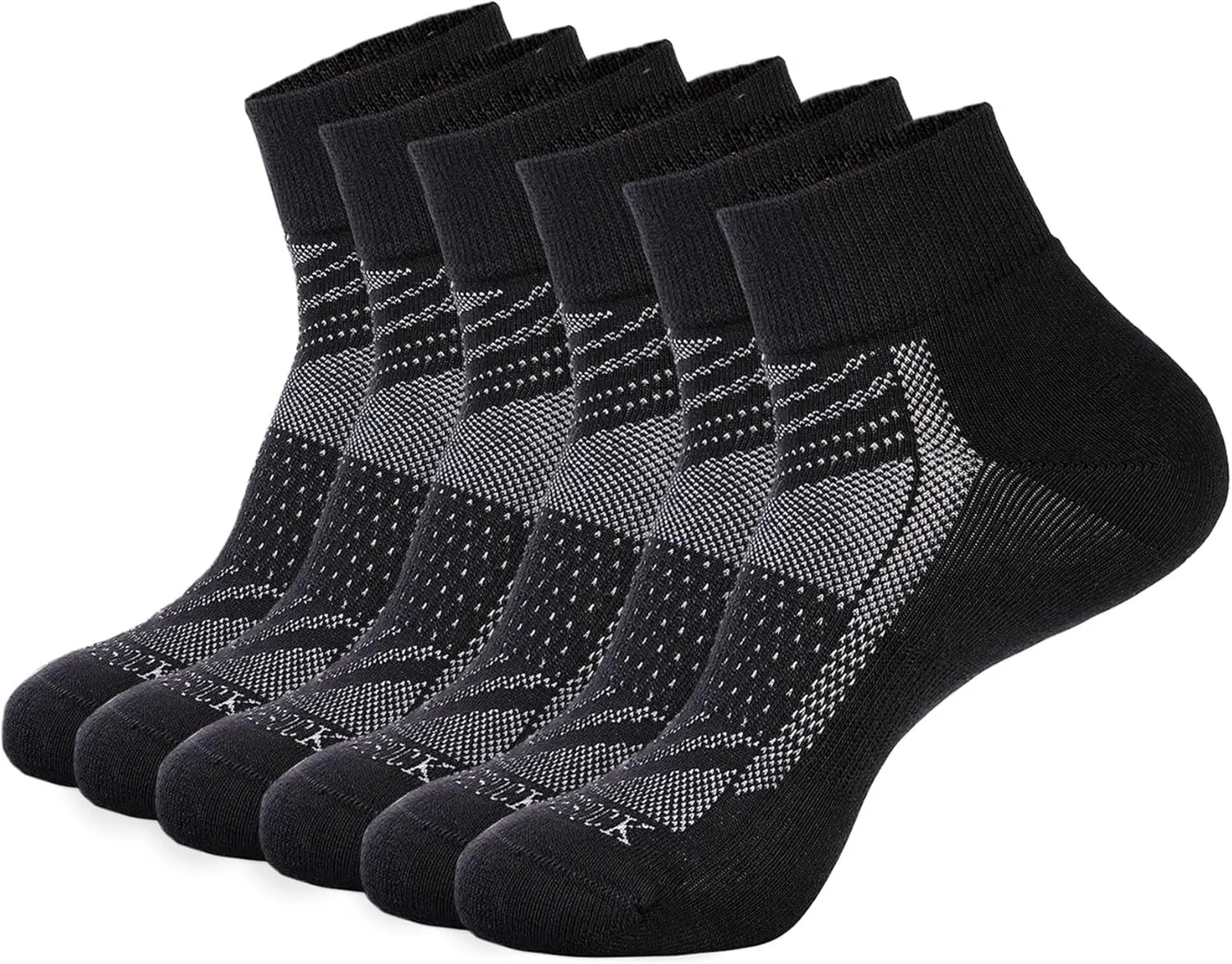 1SOCK2SOCK 6 Pack Ankle Athletic Socks for Men & Women Cotton- Crew Socks- Low Cut- Quarter Cushion Running Socks