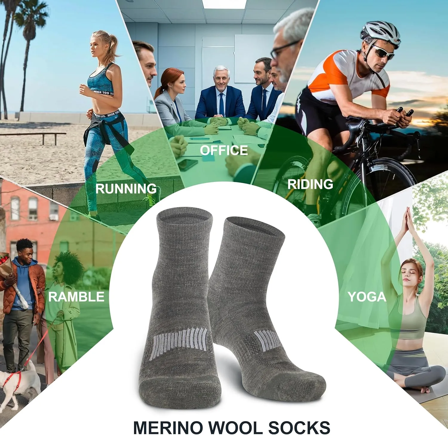 90% Merino Wool Socks for Men Athletic Ankle Socks for Women with Arch Support Breathable Soft Wool Ankle Socks,3 Pairs