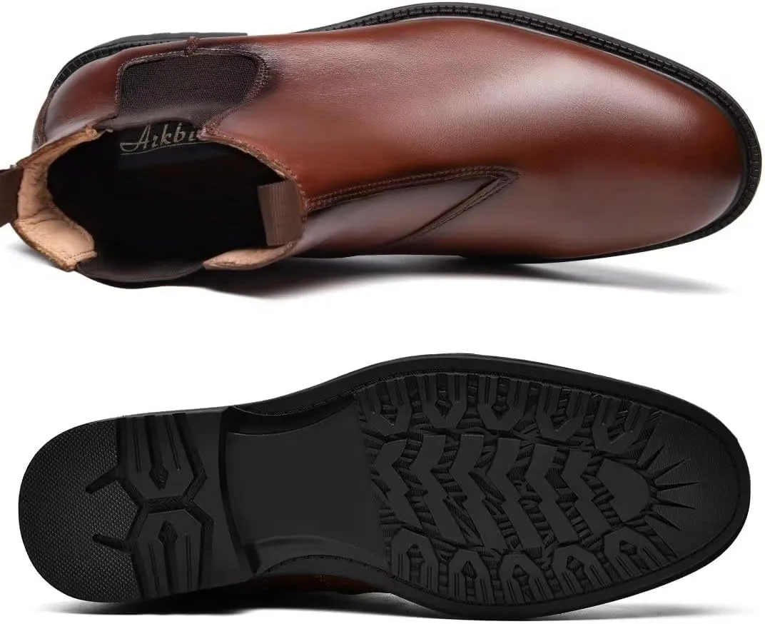 Arkbird Chelsea Ankle Boots for Men Genuine Leather Oxford Casual and Formal Dress Boot