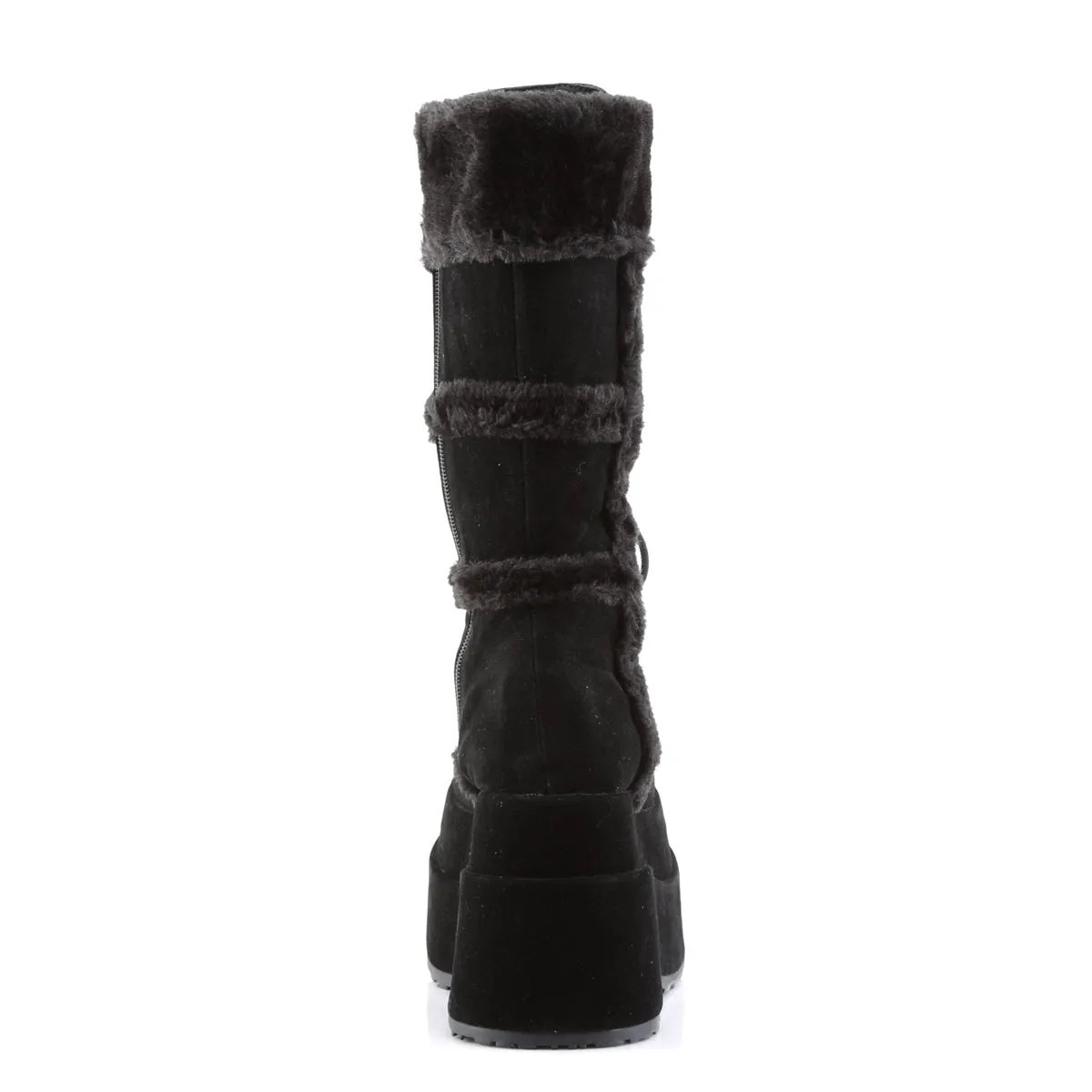BEAR-202 DemoniaCult Black Vegan Suede Sexy Women's Mid-Calf & Knee High Boots (Alternative Footwear)