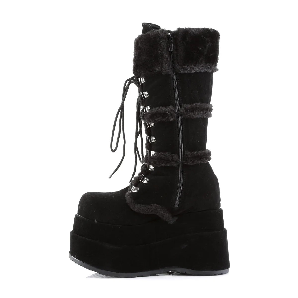 BEAR-202 DemoniaCult Black Vegan Suede Sexy Women's Mid-Calf & Knee High Boots (Alternative Footwear)