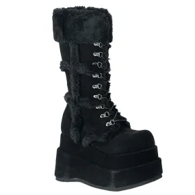 BEAR-202 DemoniaCult Black Vegan Suede Sexy Women's Mid-Calf & Knee High Boots (Alternative Footwear)