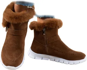 Boots For Women Ankle Booties With Fur Lined Snow Boots Anti-Slip Outdoor Winter Boots Warm Comfortable Loafers Shoes
