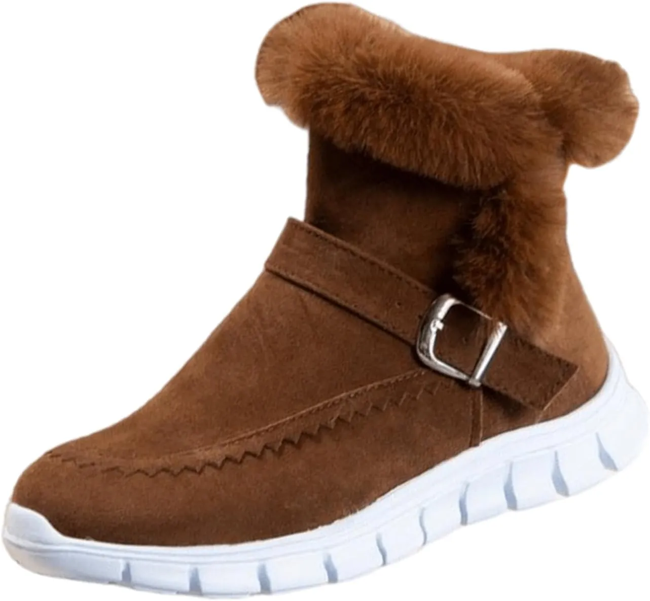 Boots For Women Ankle Booties With Fur Lined Snow Boots Anti-Slip Outdoor Winter Boots Warm Comfortable Loafers Shoes