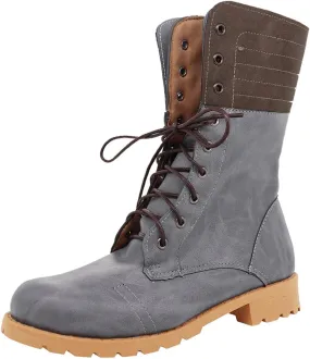 BORAMAX Women's Combat Boots Lace up Ankle Booties Fashion Mid Calf Ankle Booties Winter Warm Snow Boots Motorcycle Boots BORAMAX Women's Combat Boots Lace up Ankle Booties Fashion Mid Calf Ankle Booties Winter Warm Snow Boots Motorcycle Boots