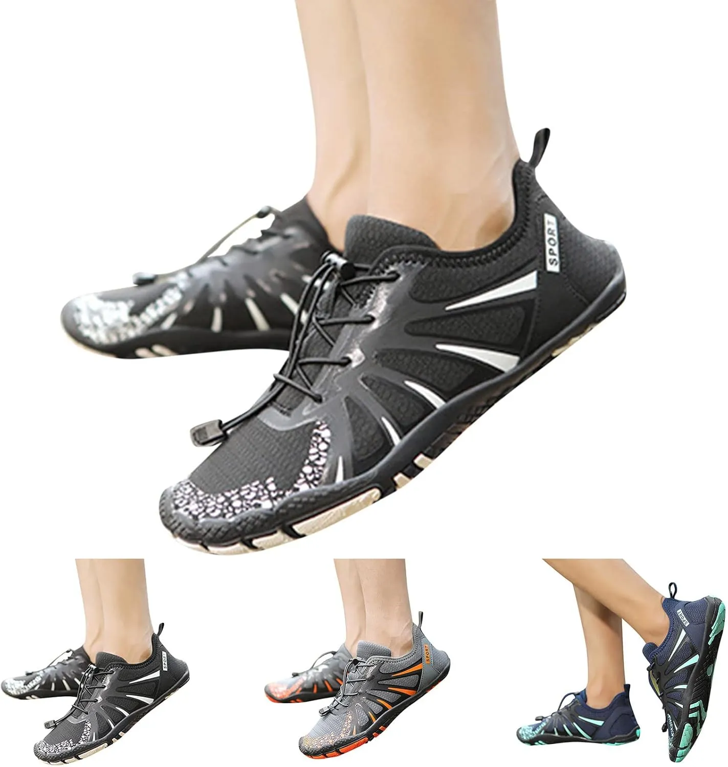 Couple's Water Shoes Quick-Dry Barefoot Beach Shoes for Men Women Wading Diving Swimming Beach Volleyball Non Slip Barefoot Hiking Rock Climbing Shoe Indoor Wrestling Boxing Fitness Footwer