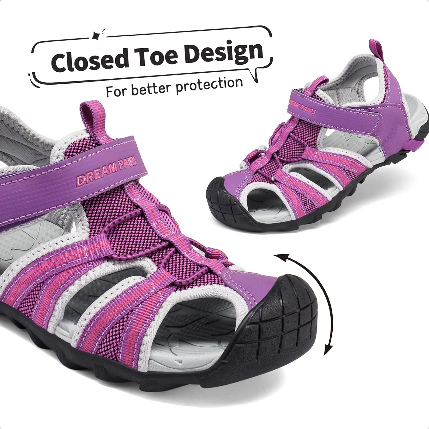 DREAM PAIRS Boys Girls Outdoor Summer Sport Athletic Sandals for Little/Big Kid
