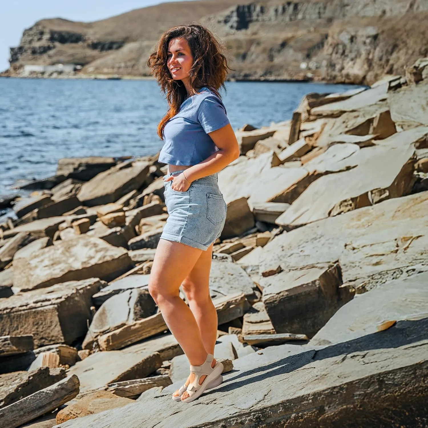 DREAM PAIRS Women's Sandals Open Toe Lightweight Summer Shoes Walking Casual Outdoor