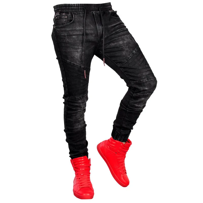 Fit Denim Pencil Pants Slim Men's Jeans Mid Waisted Jeans