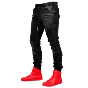 Fit Denim Pencil Pants Slim Men's Jeans Mid Waisted Jeans