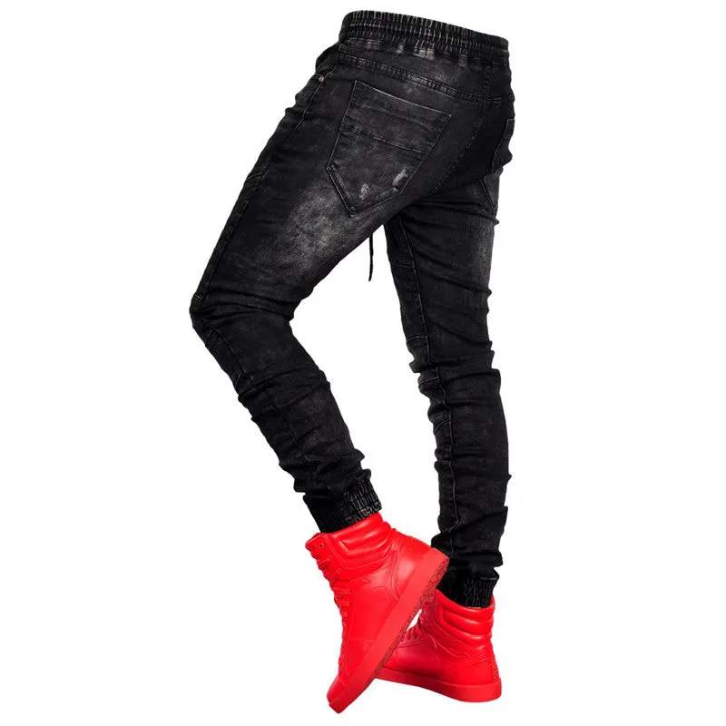 Fit Denim Pencil Pants Slim Men's Jeans Mid Waisted Jeans