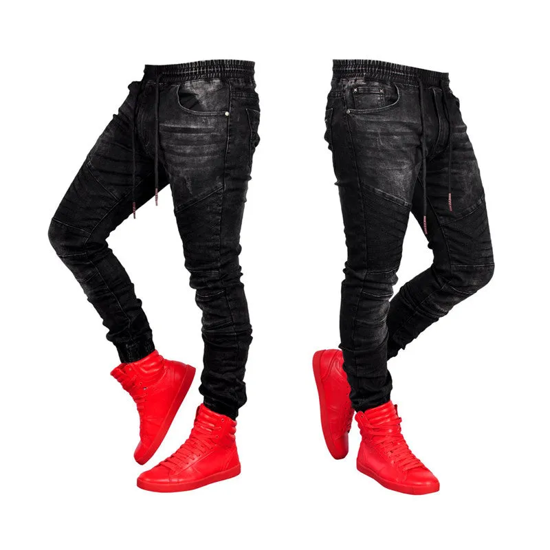 Fit Denim Pencil Pants Slim Men's Jeans Mid Waisted Jeans