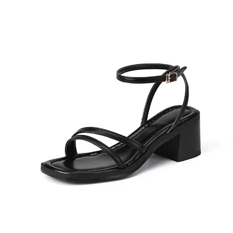 Genevieve - Chic Retro Peep-Toe Sandals for Women