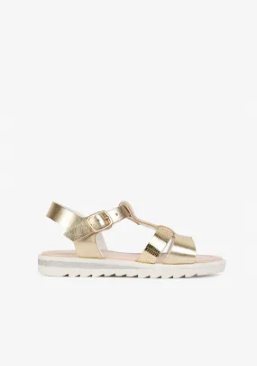 Girl's Platinum Metallic Sandals