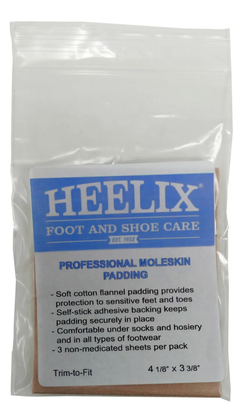 HEELIX PROFESSIONAL MOLESKIN 3 STRIPS PER PACK 4 1/8" X 3/8"