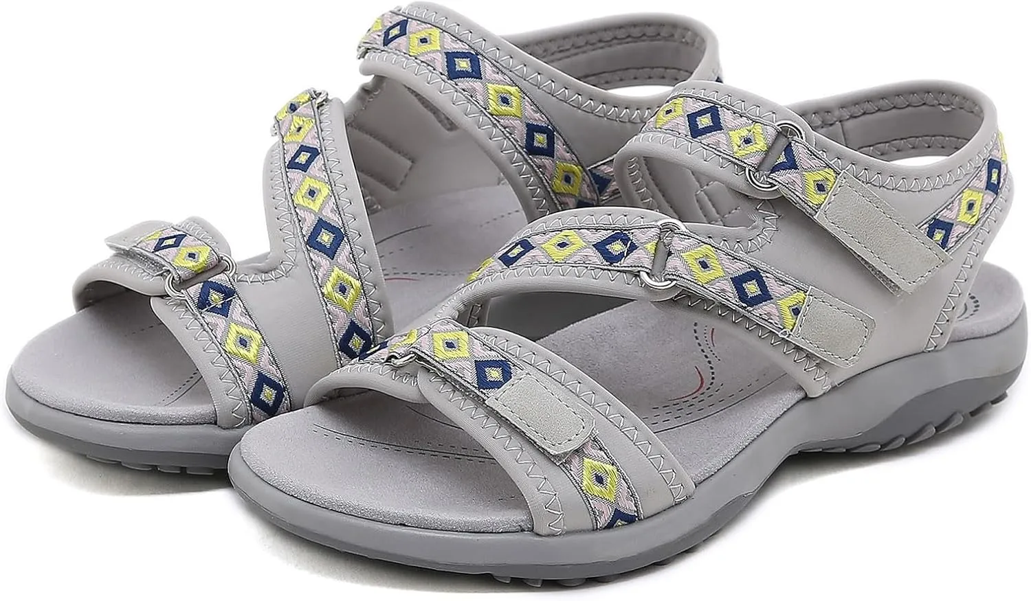 Hiking Sandals Women Waterproof Comfortable Walking Sandal with Adjustable Hook and Loop Strap Summer Beach Outdoor Water Shoes