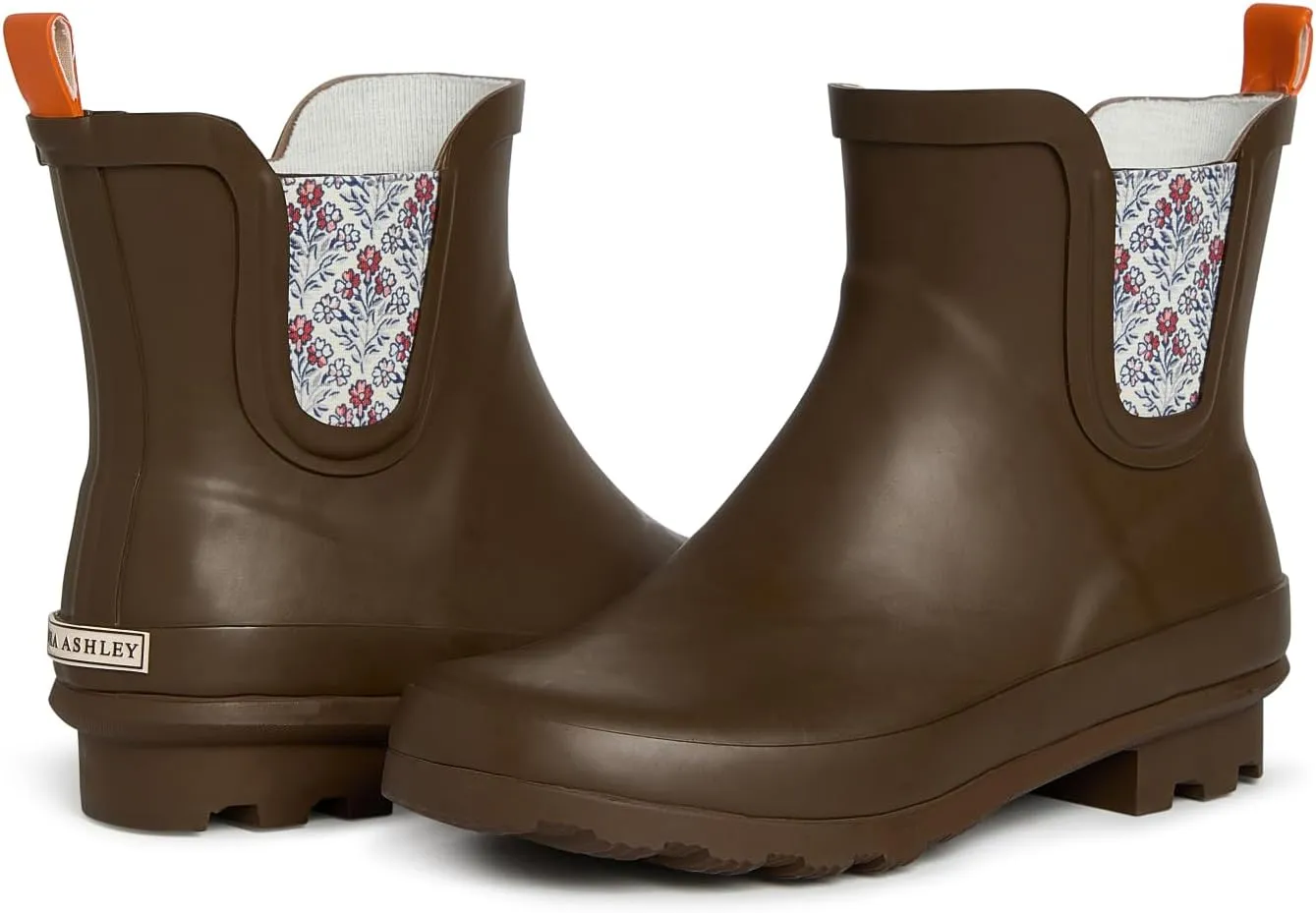 Laura Ashley Ladies ELASTIC Mid Cut Ankle Height Rubber Rain Boots