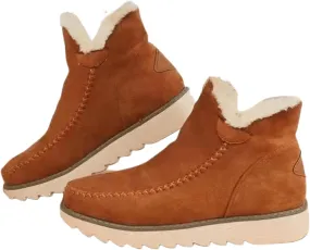 Lausiuoe Trending Winter Boots For Women 2024 Snow Ankle Booties Slip On Comfortable Fuzzy Fashion Casual Loafers Shoes