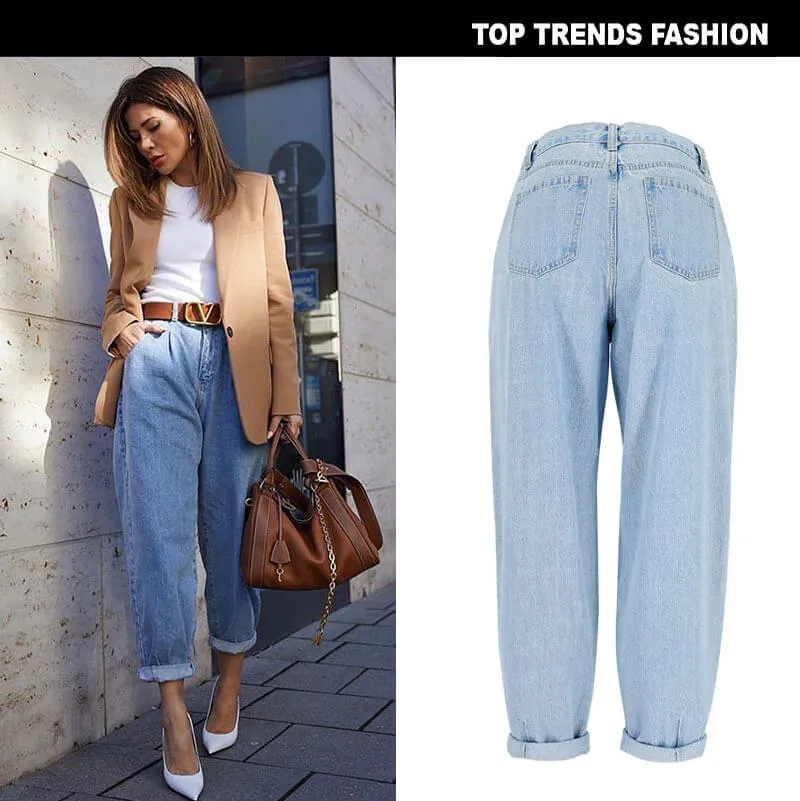 Loose Harem Pants Long High Waisted Jeans Women's Jeans