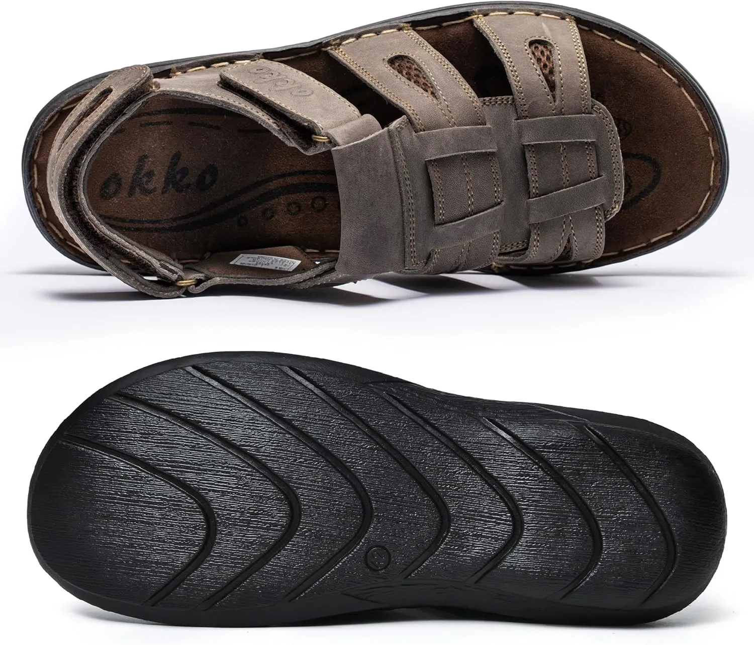 Mens Leather Sandals Athletic Fisherman Sandal Casual Summer Shoes for Men Outdoor