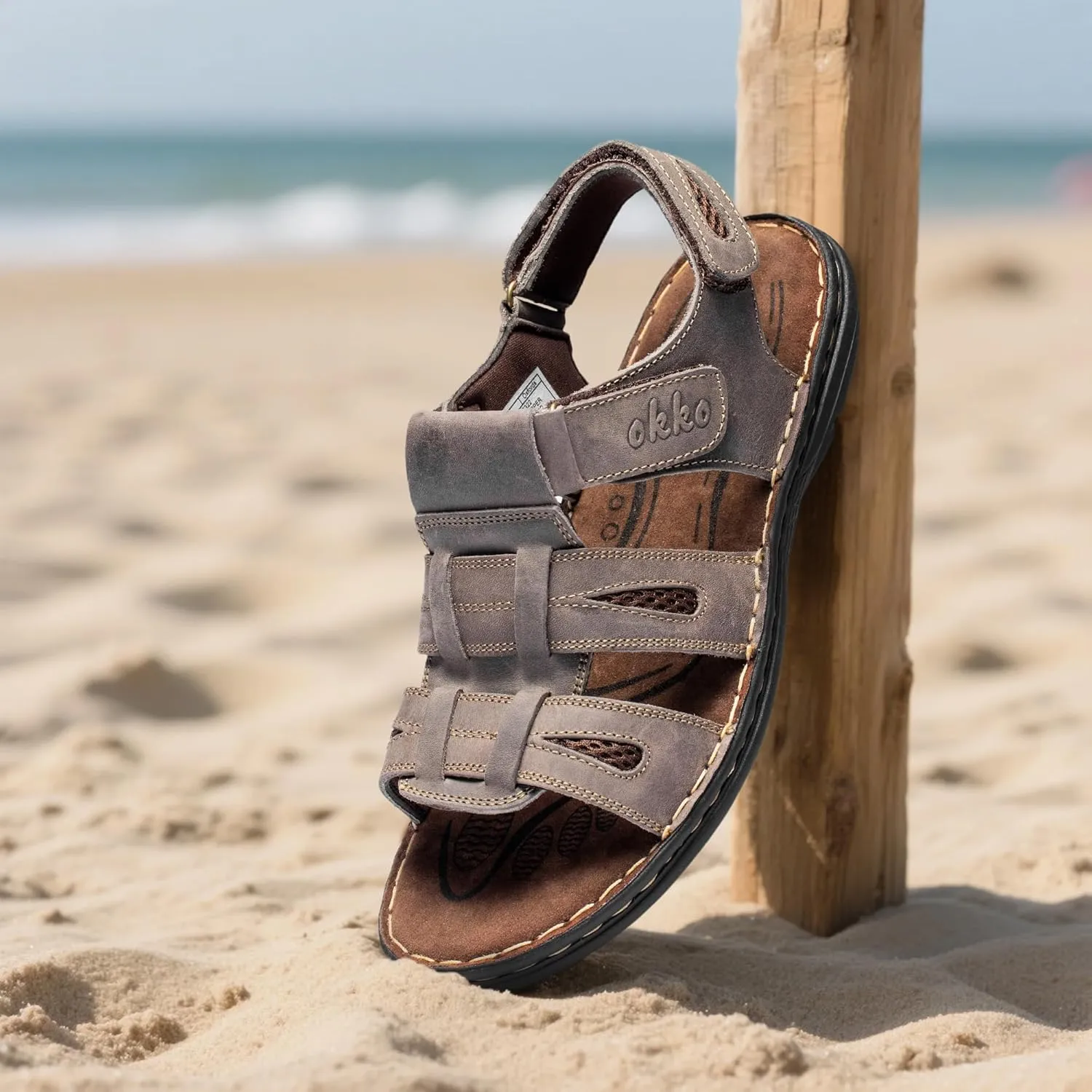 Mens Leather Sandals Athletic Fisherman Sandal Casual Summer Shoes for Men Outdoor