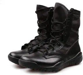 Men's Tactical Boots,High-Tops Desert Combat Boots Outdoor Climbing Hiking Military Shoes,Black-38/UK 5.5/US 6.5