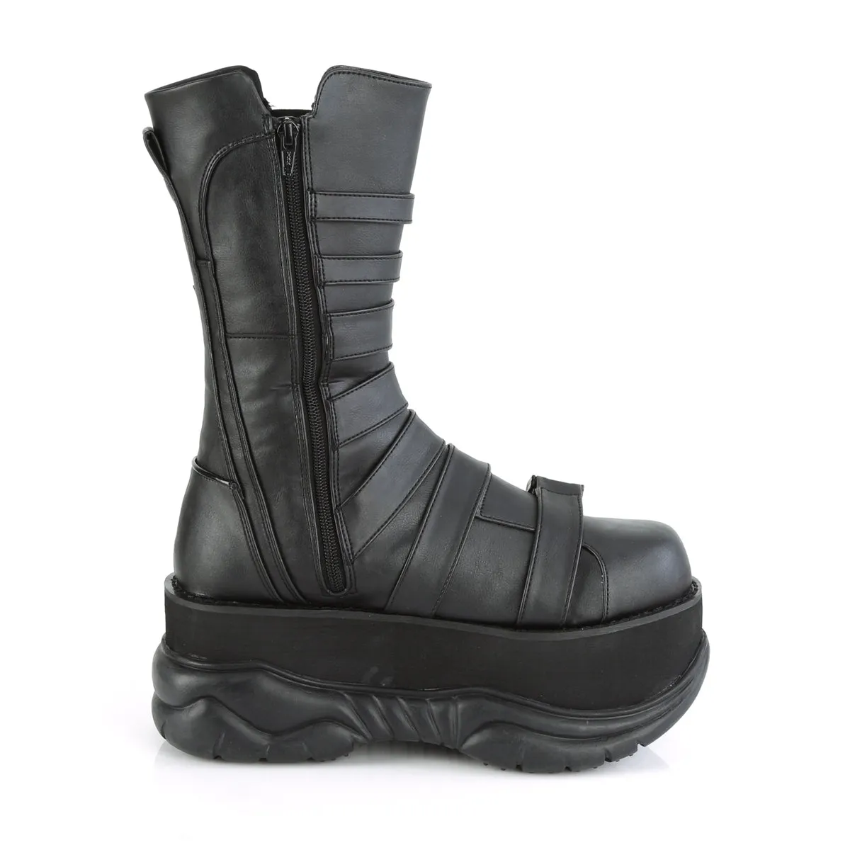 NEPTUNE-210 DemoniaCult Black Vegan Leather Sexy Unisex Platform Boots (Alternative Footwear)