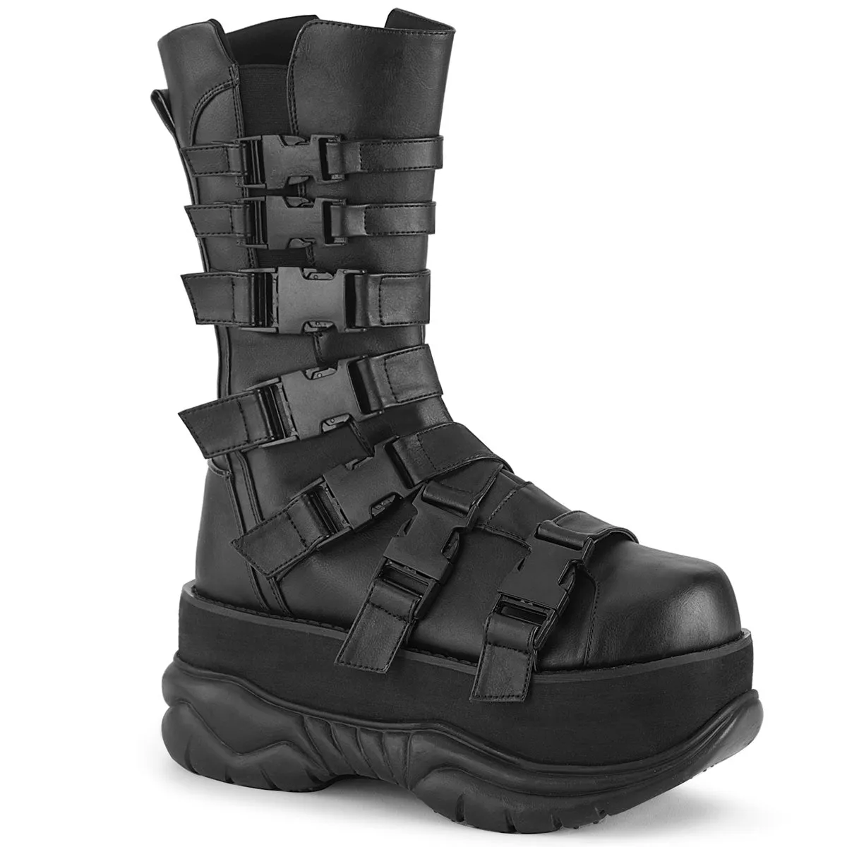 NEPTUNE-210 DemoniaCult Black Vegan Leather Sexy Unisex Platform Boots (Alternative Footwear)