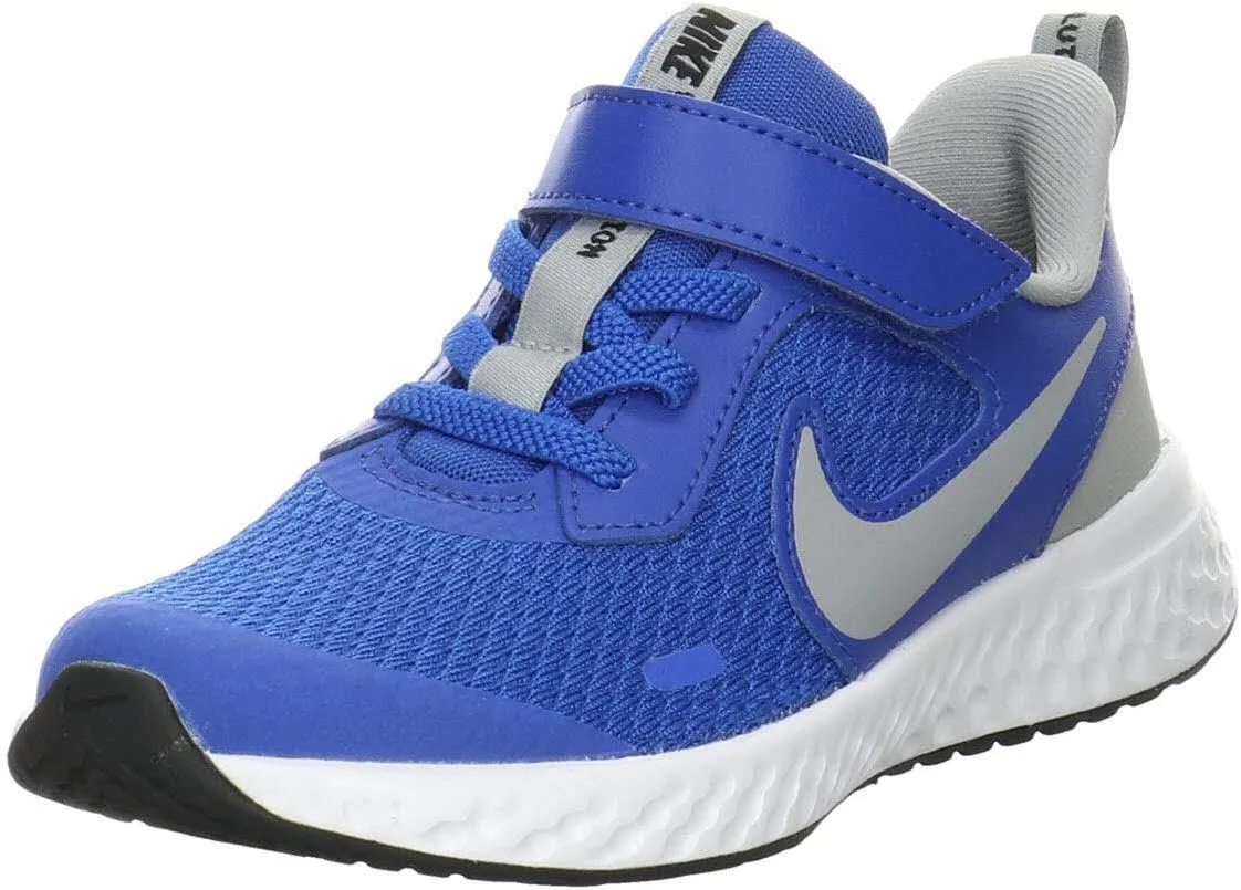 Nike Boy's Revolution 5 (Little Kid) Game Royal/Light Smoke Grey/White