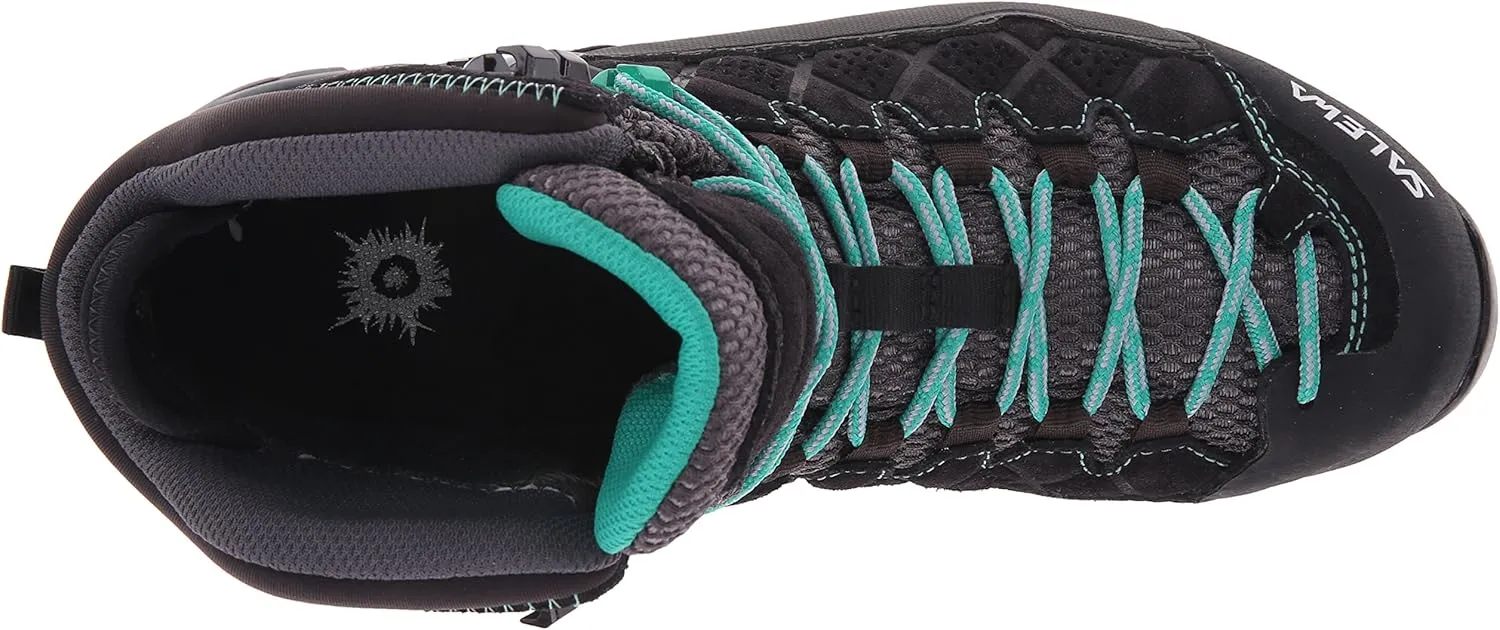 Salewa Women's Alp Trainer Mid GTX Alpine Trekking Boot | Hiking, Trekking, Scrambles | Gore-Tex Waterproof Breathable, Vibram Sole, Suede and PU Coated Leather Upper
