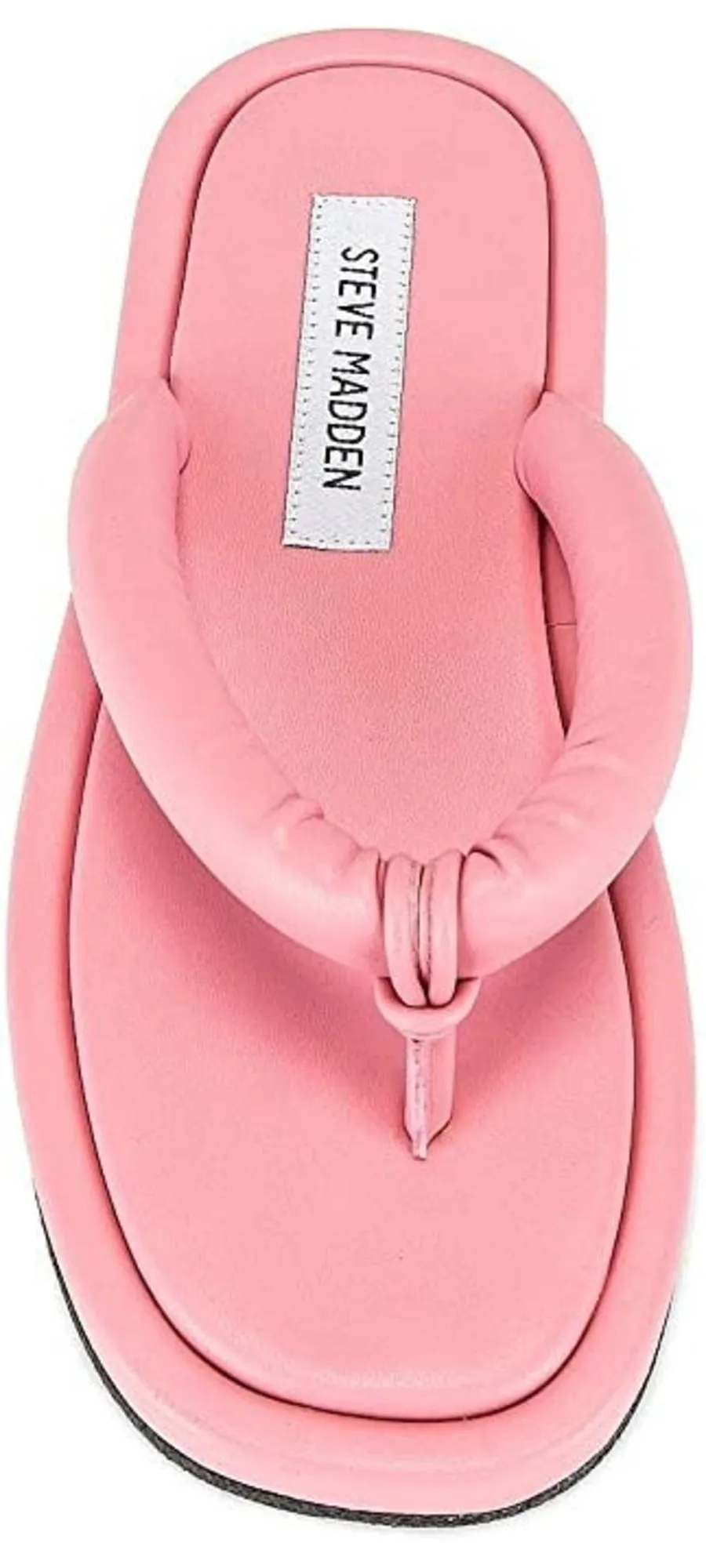 Steve Madden Fango Pink Leather Fashion Slip On Thong Platform Casual Sandals