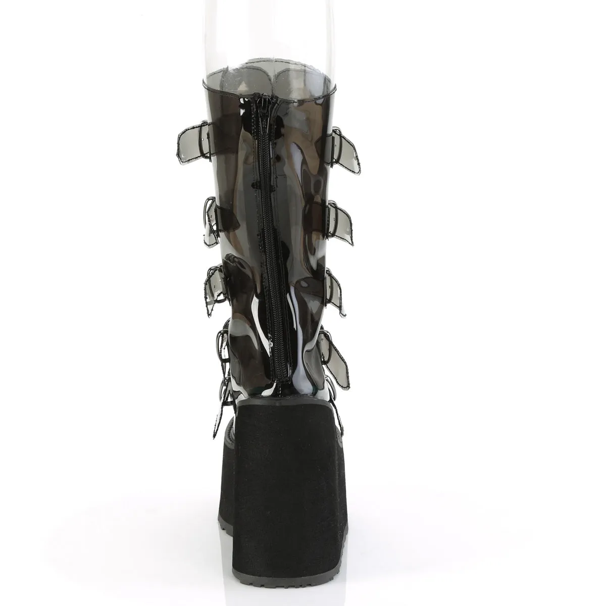 SWING-230C DemoniaCult Smoke Sexy Women's Mid-Calf & Knee High Boots (Alternative Footwear)