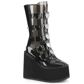 SWING-230C DemoniaCult Smoke Sexy Women's Mid-Calf & Knee High Boots (Alternative Footwear)
