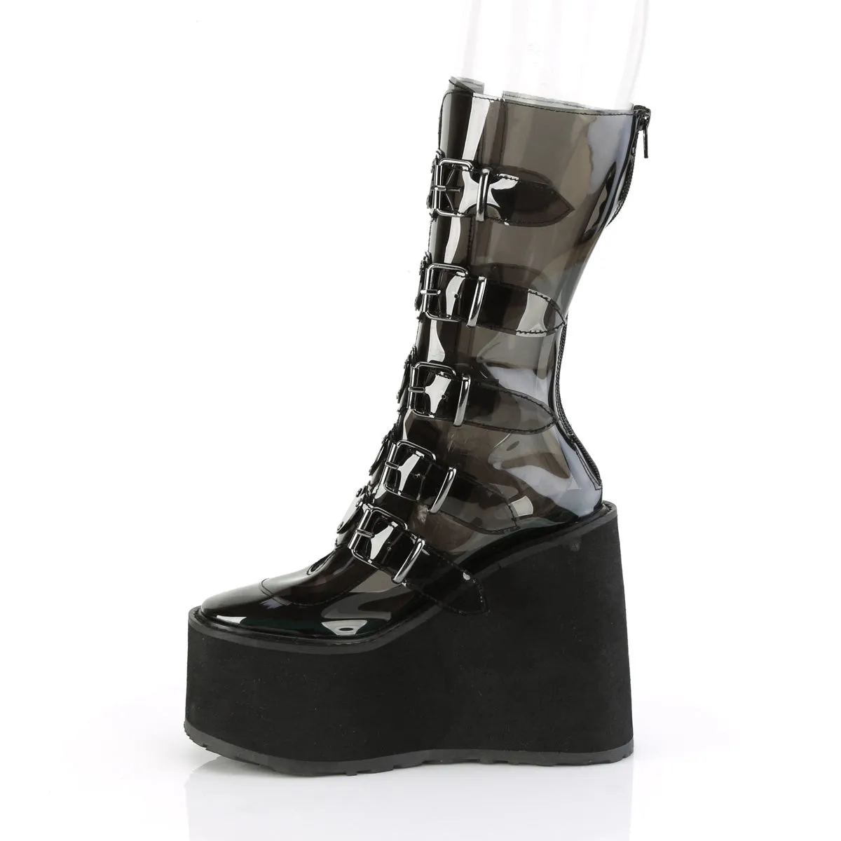SWING-230C DemoniaCult Smoke Sexy Women's Mid-Calf & Knee High Boots (Alternative Footwear)