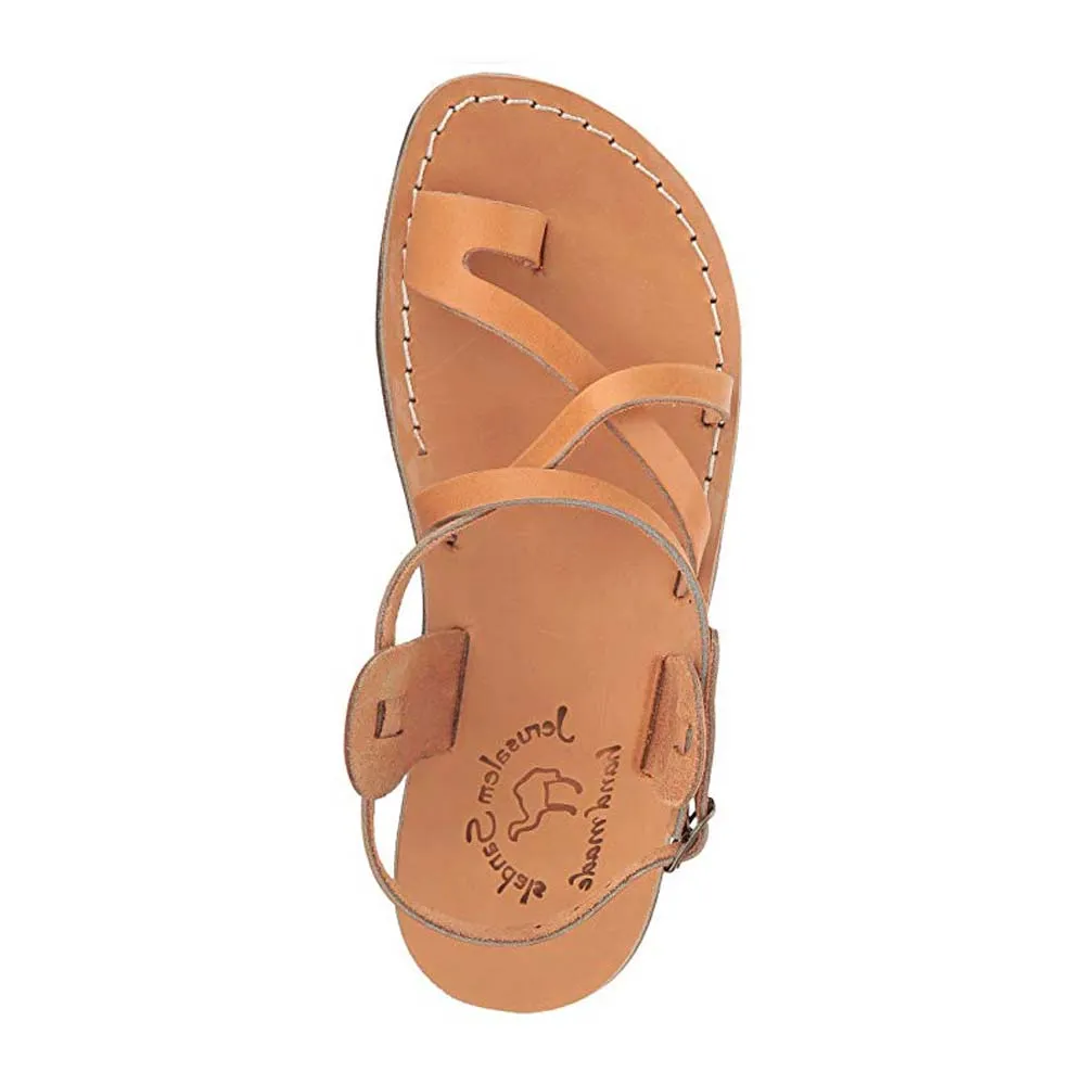 The Good Shepherd Buckle - Leather Toe Loop Sandal | Tan