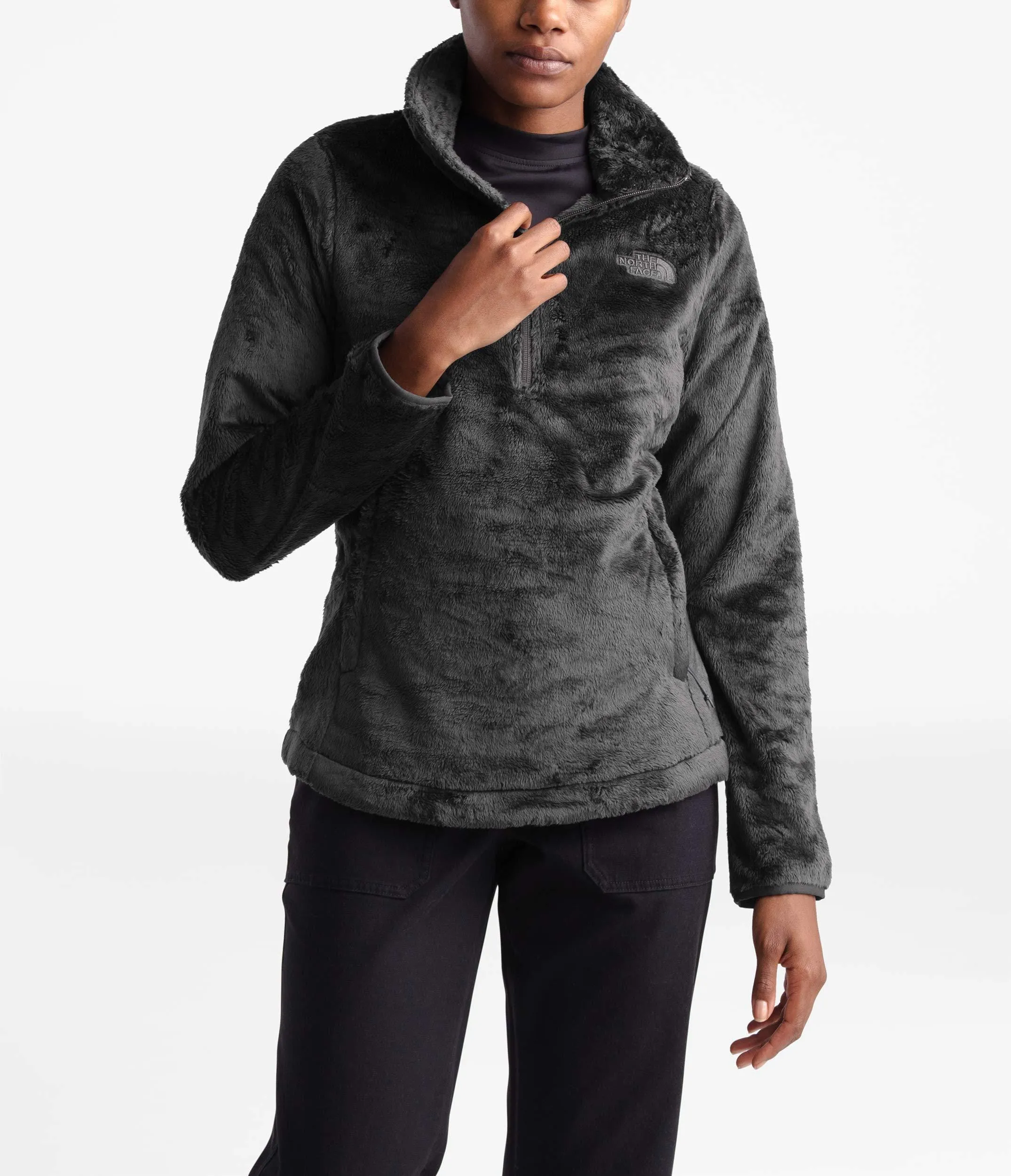 The North Face Women's Osito 1/4 Zip Pullover, Asphalt Grey, L
