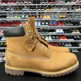 Timberland Men's 6 Inch Premium Waterproof Boots Wheat Nubuck Men's Size 14