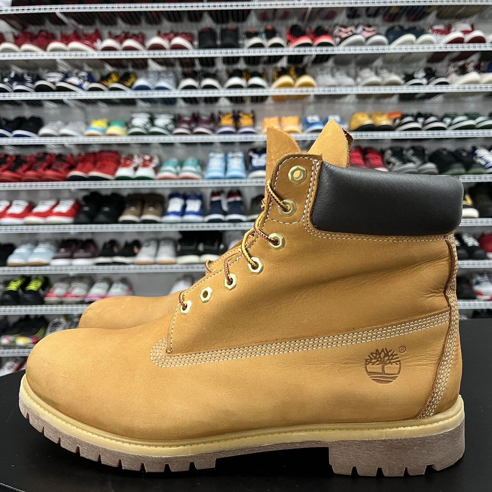 Timberland Men's 6 Inch Premium Waterproof Boots Wheat Nubuck Men's Size 14
