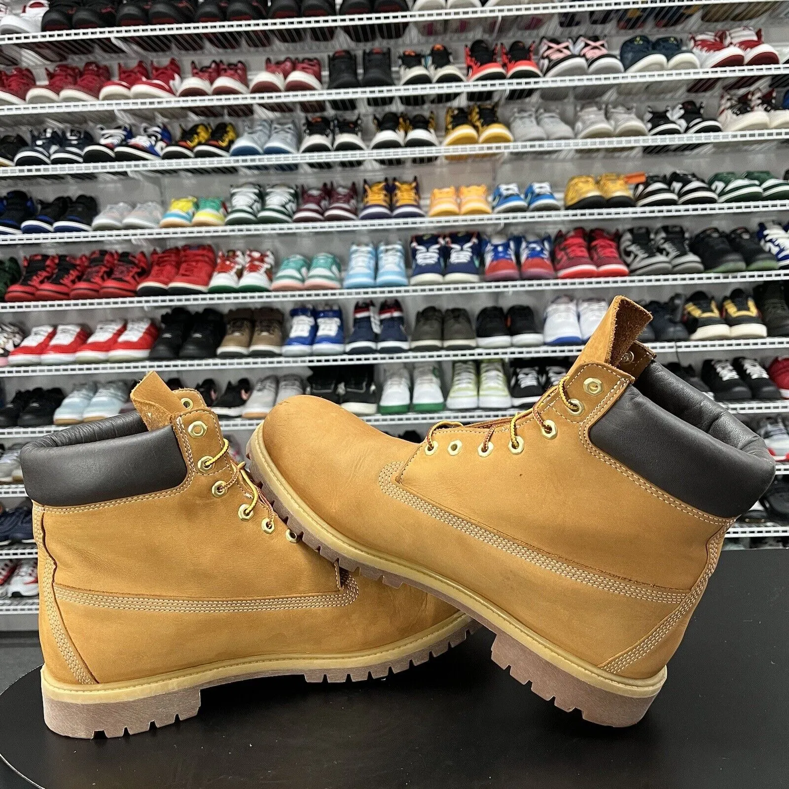 Timberland Men's 6 Inch Premium Waterproof Boots Wheat Nubuck Men's Size 14