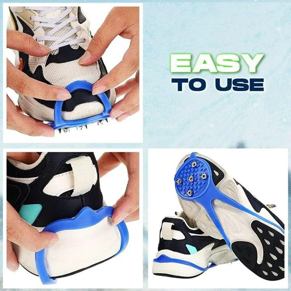 Universal Non-Slip Gripper Snow Grips, Durable Ice Traction Cleats for Shoes, Anti-Slip Silicone Gripper Spikes for Climbing, Walking, Hiking