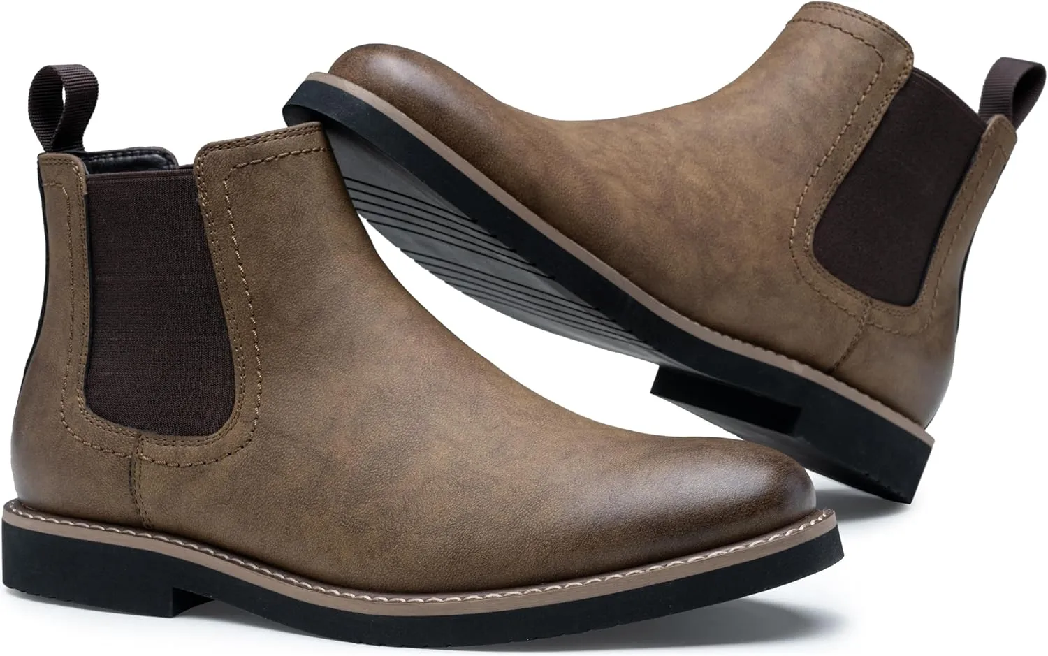 Vostey Chelsea Boots Men Casual Dress Boots Black Ankle Classic Slip on Boots for Men