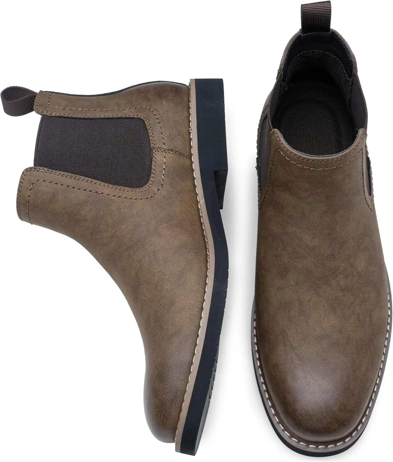 Vostey Chelsea Boots Men Casual Dress Boots Black Ankle Classic Slip on Boots for Men