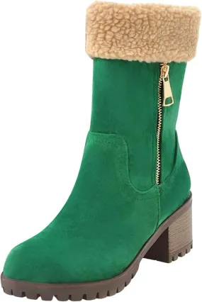 Winter Boots For Women Mid Calf Snow Boots Warm Plush Lined Insulated Womens Winter Boots Waterproof for Outdoor