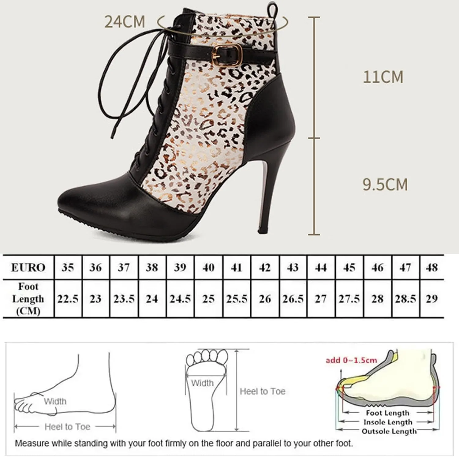 Women Ankle Boot Ladies High Heels Side Zipper Ladies Lace Up Mid Calf Boots Platform Synthetic Short Boots Elegant Shoe