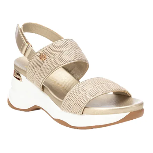 XTI Ladies Wedge Sandals - 142828 - Beige